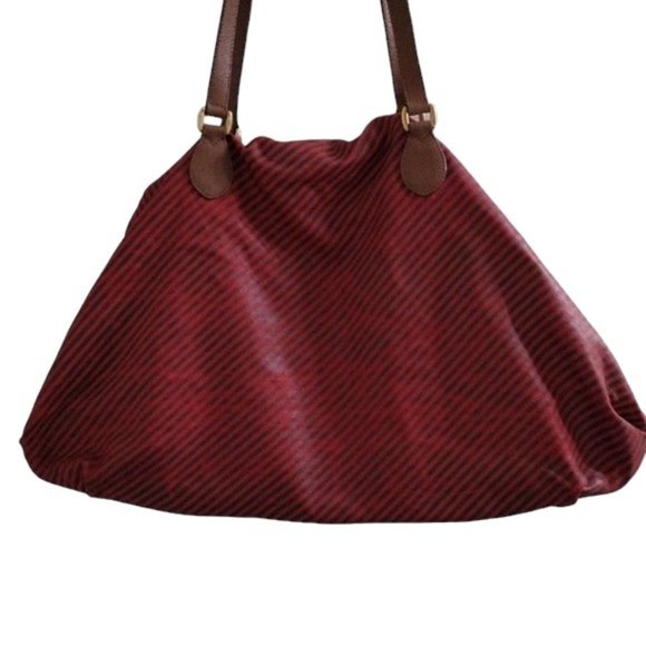 Rare Gucci Tote XL Shoulder Bag Brown Red Striped Vintage Limited Edition Glam - Picture 14 of 15